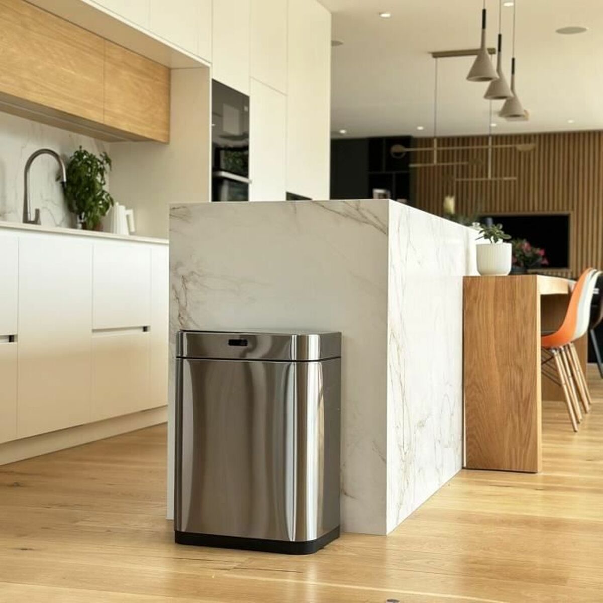 Mülltonne Kitchen Move Grau Metall Edelstahl 60 L